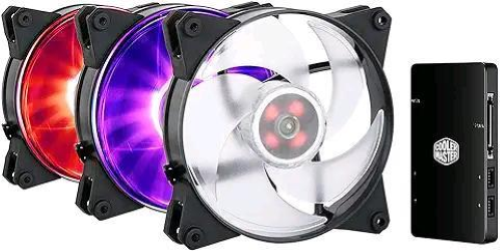 COOLER MASTER MASTERFAN PRO 140 AIR PRESSURE RGB PACK KIT 3 VENTOLE RGB 140mm + CONTROLLER RGB NERO